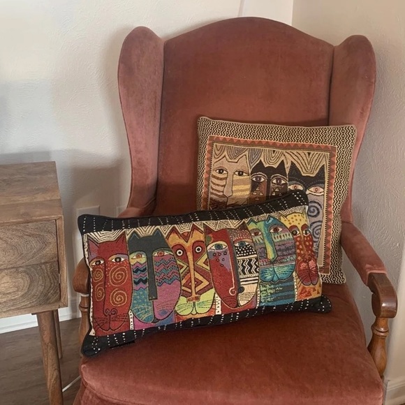 Laurel Burch Cat Throw Pillows Set of 2 - Picture 1 of 4